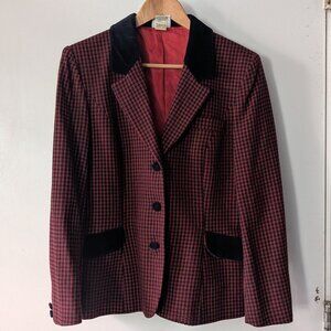 Laura Ashley Wool Jacket with Velvet Collar Made in Great Britain
